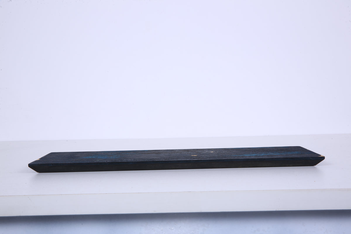 Midnight Blue Chinese Lacquer Rectangular Wood Tray