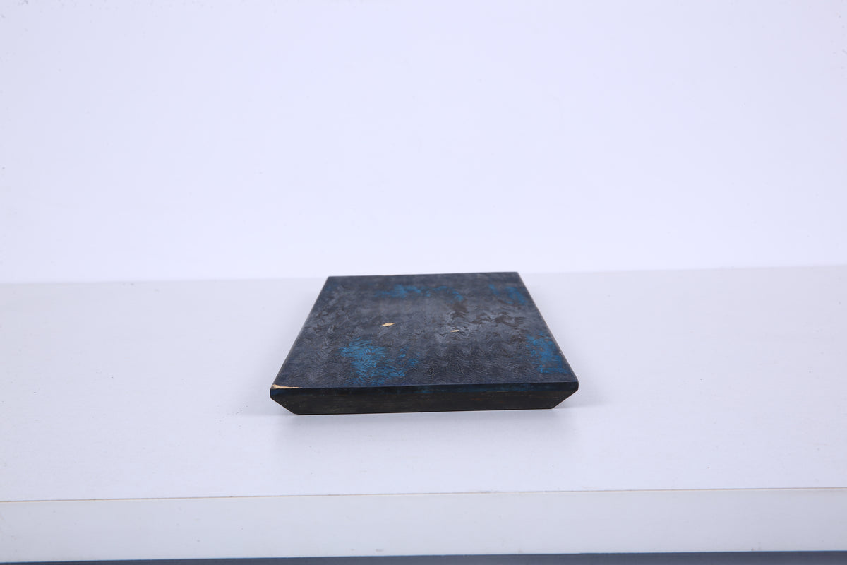 Midnight Blue Chinese Lacquer Rectangular Wood Tray