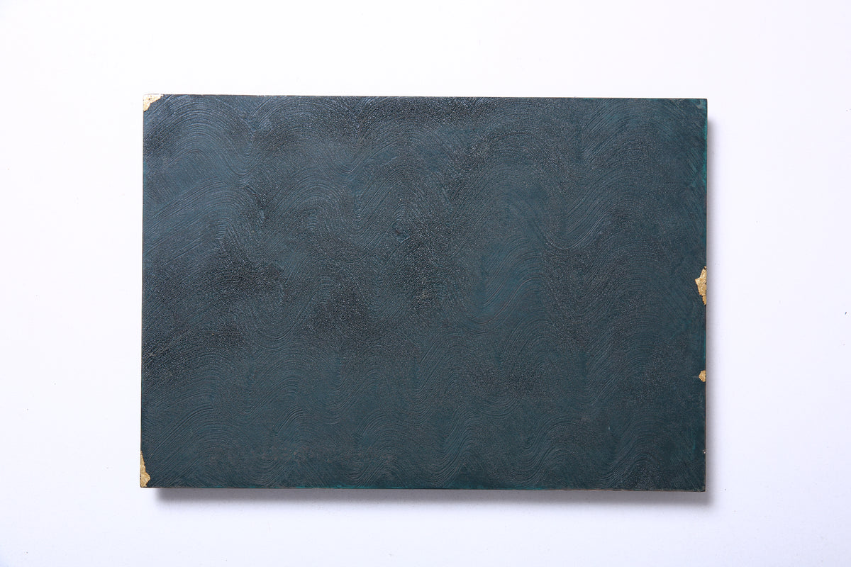 Smoky Gray Chinese Lacquer Rectangular Wood Tray
