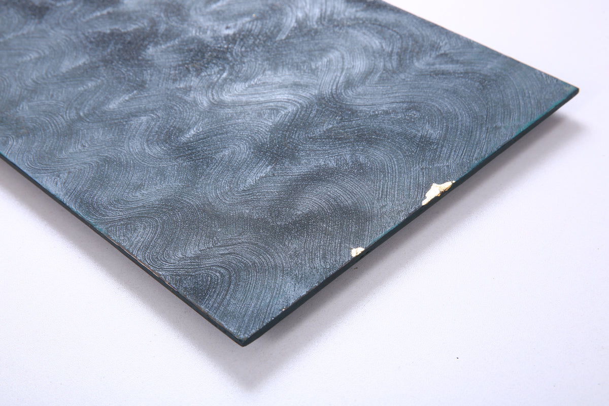 Smoky Gray Chinese Lacquer Rectangular Wood Tray