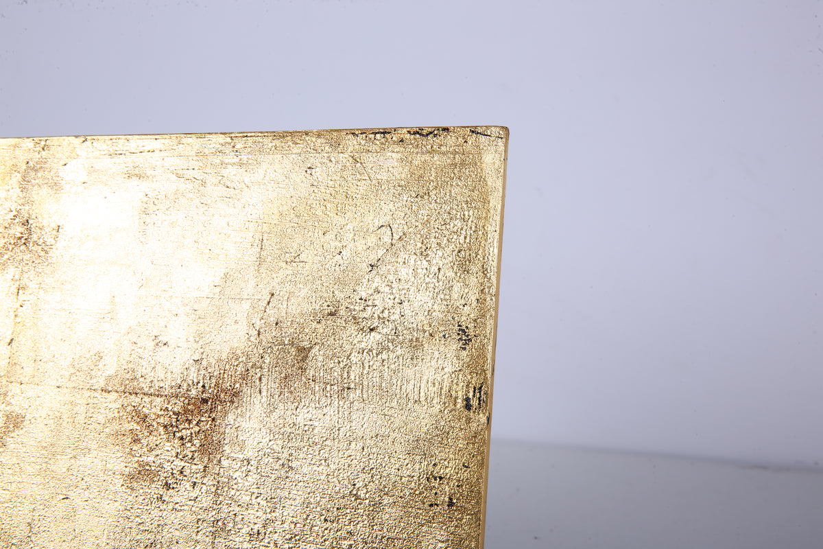 Aged Gold-Tone Chinese Lacquer Rectangular Wood Tray