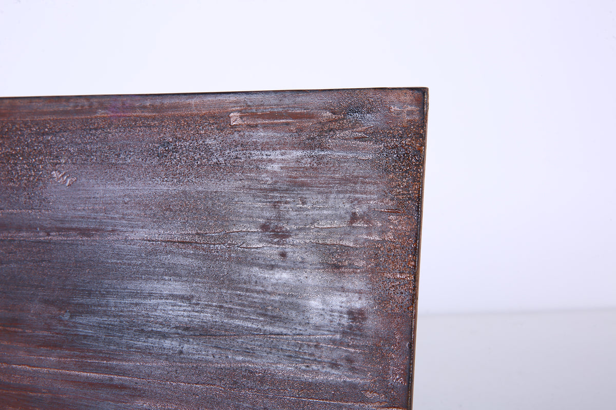 Dark Woodgrain Chinese Lacquer Rectangular Wood Tray