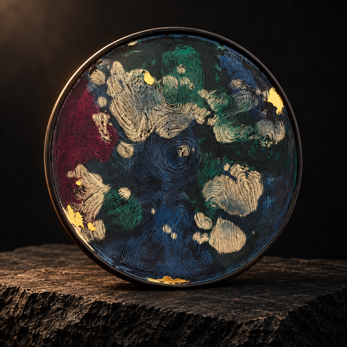 Handcrafted Chinese Lacquer Decorative Fruit Tray with Floral and Butterfly Design